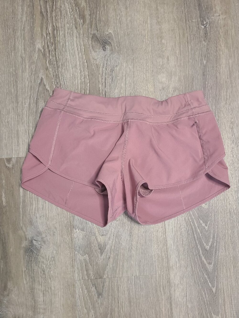 CRZ Yoga Feathery-Fit Soft Ruffled Trim High Rise Running Shorts Dusty Rose - M